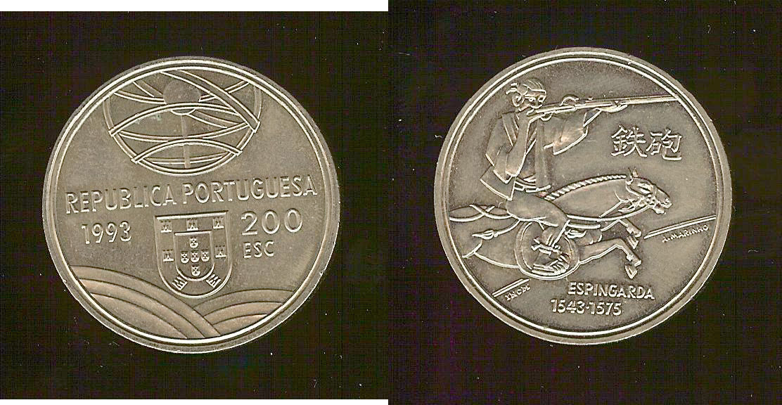 PORTUGAL 200 Escudos Espingarda 1993 SPL